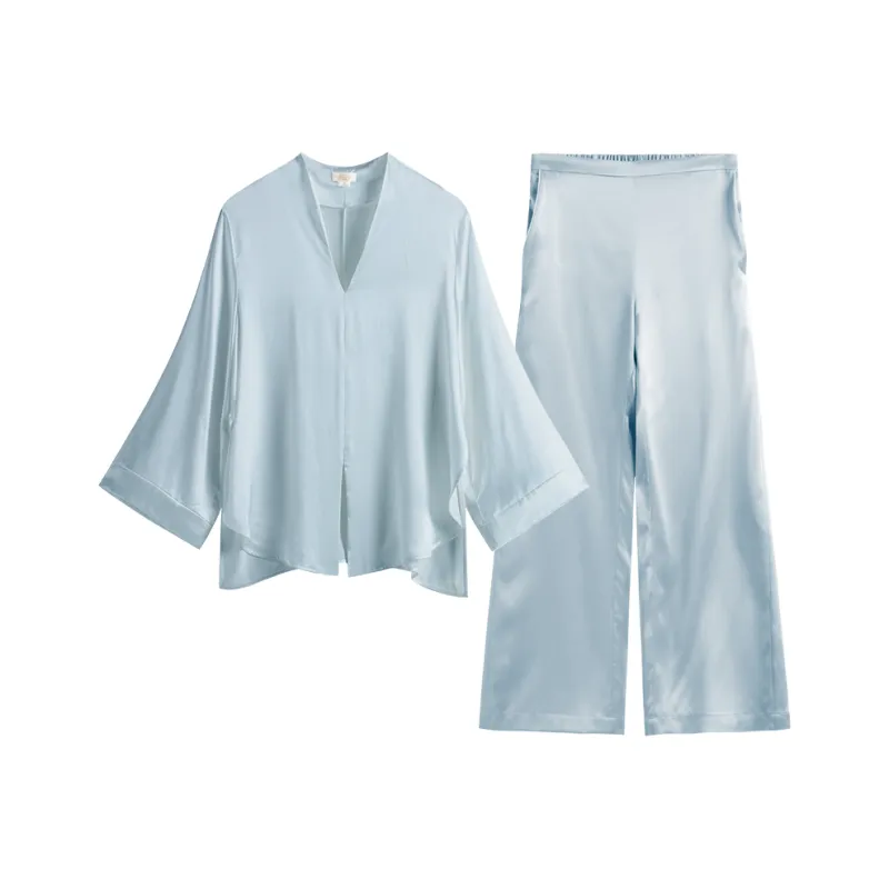 SILKISS Silk Pajama Set Simple & Charming Zhu Zi Qi Women's-4