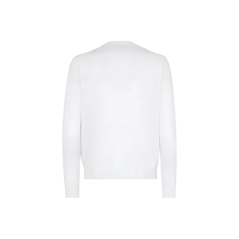 FENDI Logo Plaque Crewneck Knitted Jumper-1