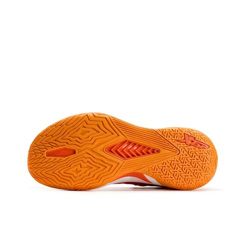 XTEP Slip Resistant And Abrasion Resistant Support Low Top Basketball Shoes Men's Mandarin Orange Light Red Orange-5