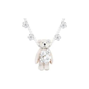 YVMIN Brass 18K Gold, Cubic Zirconia, Mother Of Pearl, Artificial Pearl, Polyester Necklaces Women's Silver