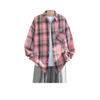 CHARLIE GOLF Shirt Unisex Plaid Pink