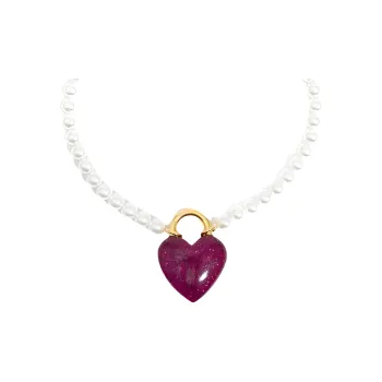 Bimba Y Lola Heart And Pearls Necklace