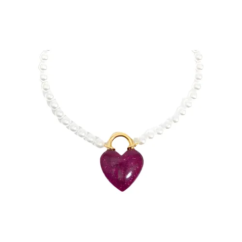 Bimba Y Lola Heart And Pearls Necklace