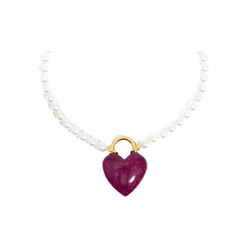 Bimba Y Lola Heart And Pearls Necklace-0