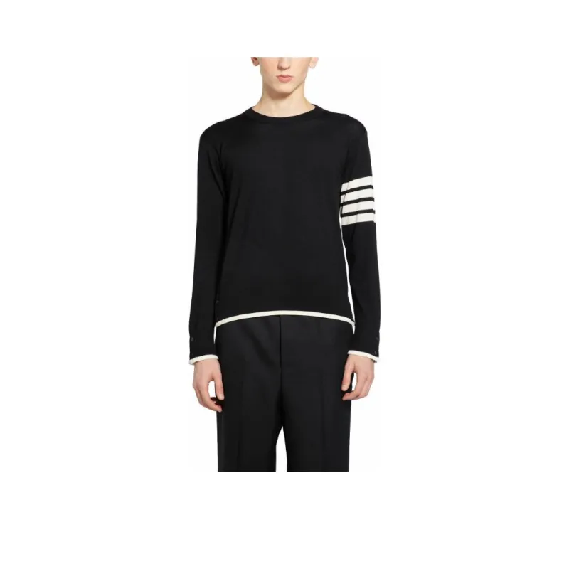 THOM BROWNE 4 Bar Striped Crewneck Jumper-0