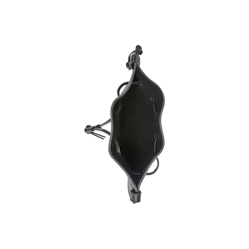 LOEWE Anagram Cow Leather Frisbee Bag Crossbody Bag Shoulder Bag Women's Black-3