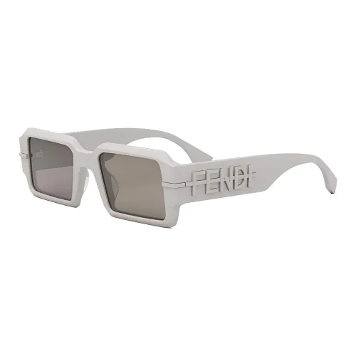 FENDI Acetate Irregular Shape Sunglasses Women's White