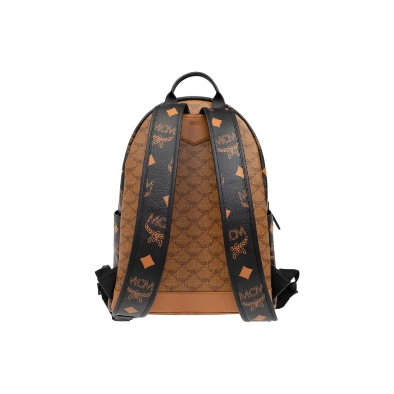 MCM Artificial Leather Backpack Medium Size Unisex Brown Cognac-2