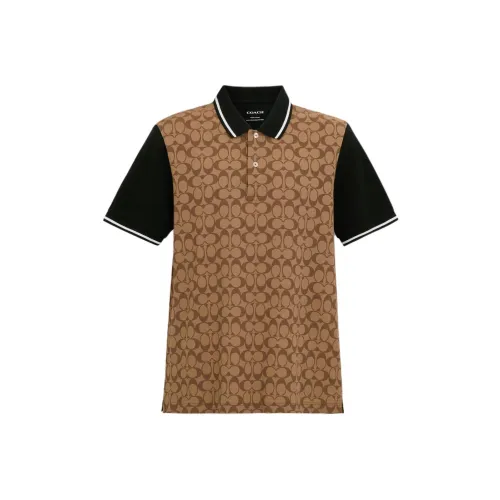 COACH Signature Polo Shirt Men's Khaki