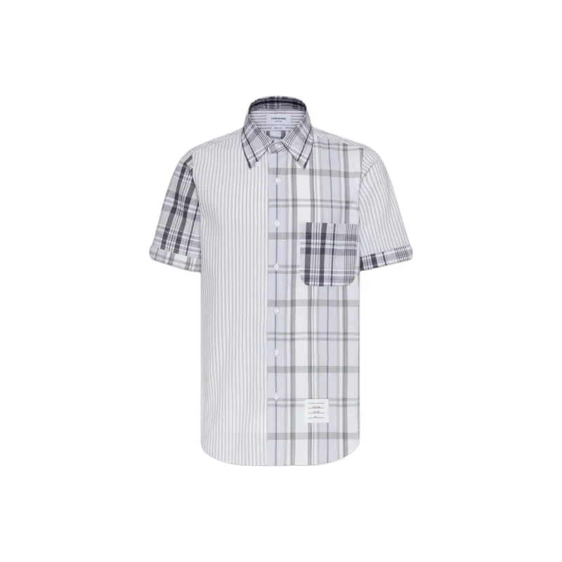 THOM BROWNE Funmix Madras Short Sleeve Shirt-0