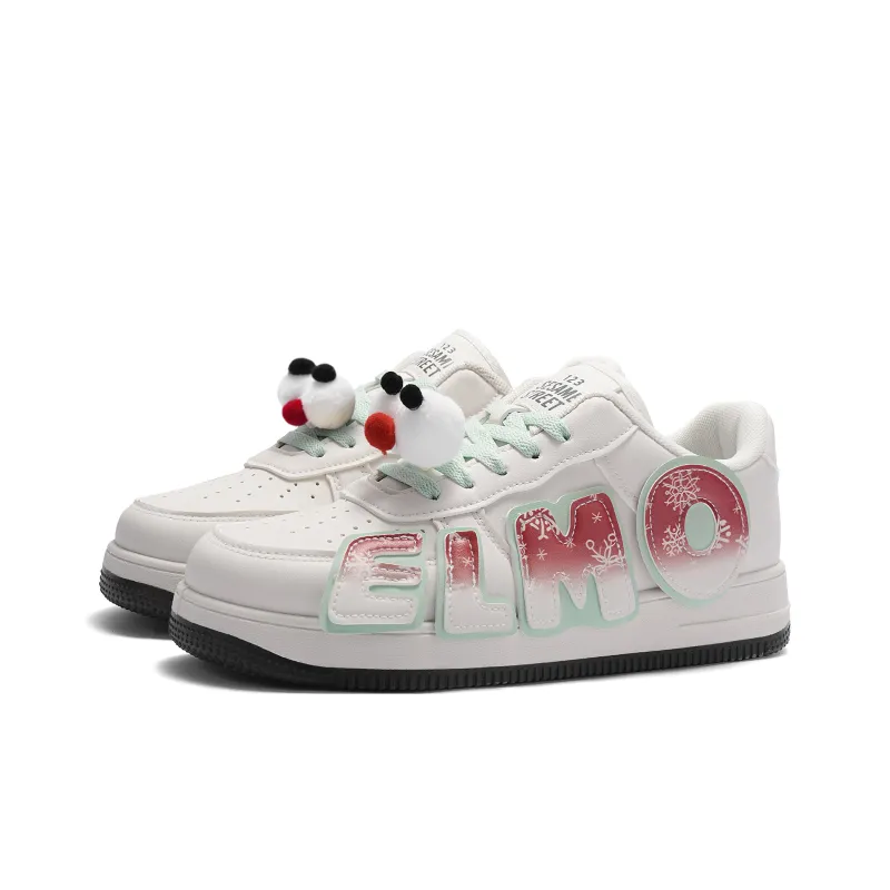 SESAME STREET Warm Cushioning Coverage Wear-Resistant Low-Top Skateboard Shoes Unisex Box-30