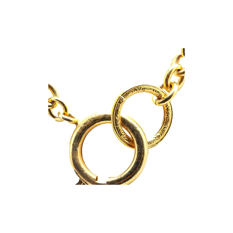 CHANEL 20th Century Plated Cc Medallion Station Necklace Costume Necklace-2