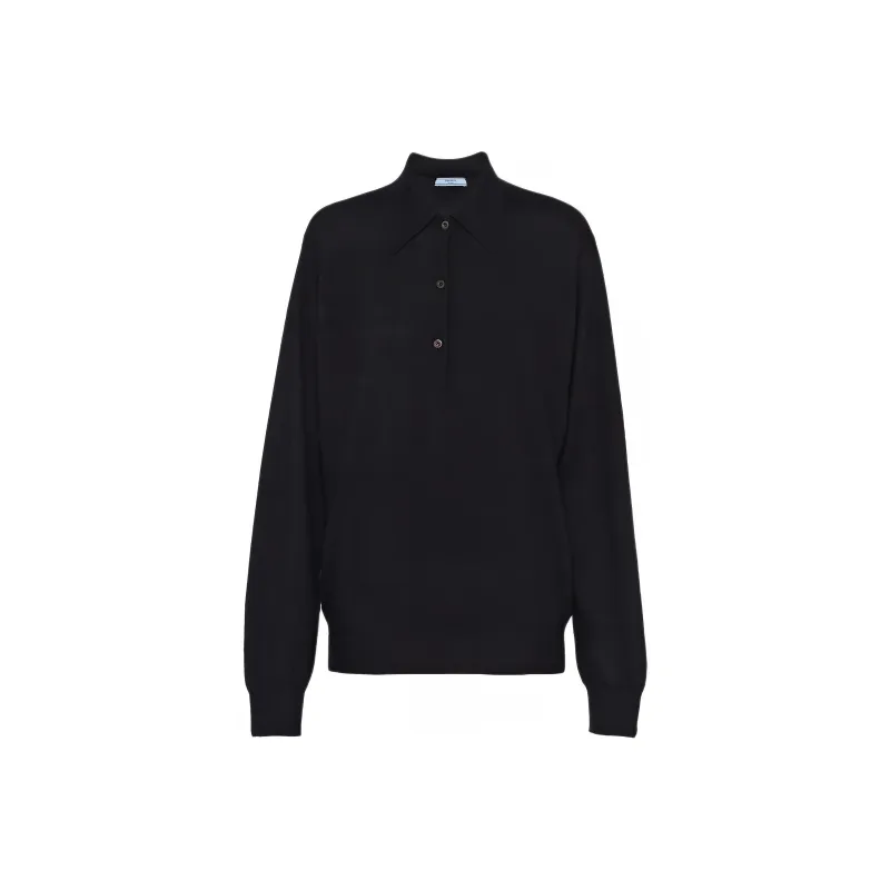 PRADA Long sleeve Cashmere Polo Shirt-0