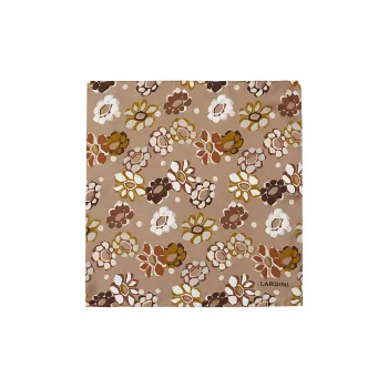 LARDINI Mulberry Silk Silk Scarves Men's Light Coffee