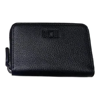 MCM Tech Leather Wallet Mini Men's Black
