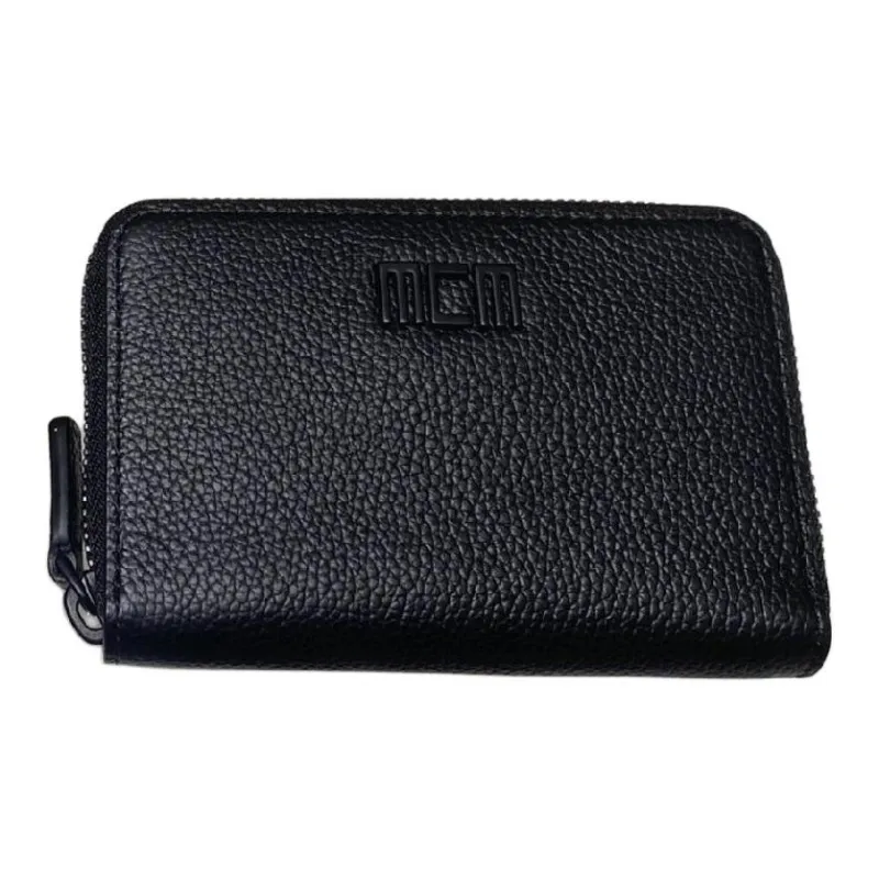 MCM Tech Leather Wallet Mini Men's Black-0