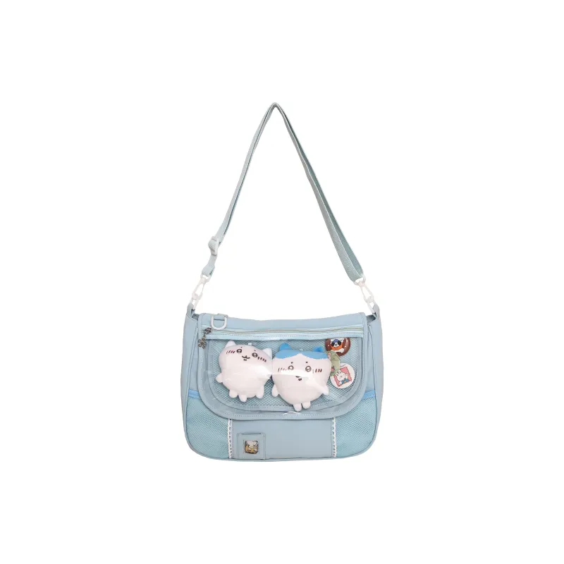 OUZIHUANG Nylon With PVC Shoulder Bag Regular Women's Multicolor-8