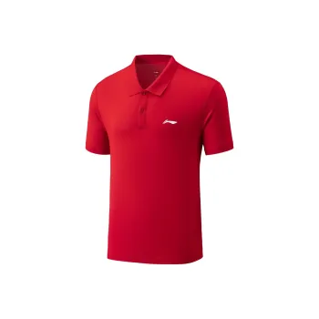 LiNing Badminton Series Polo Shirt Men's Bull Red