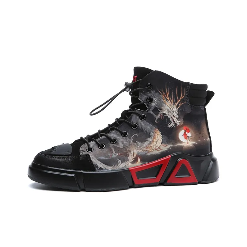 Babinda High Top Casual Shoes Men's Black-0