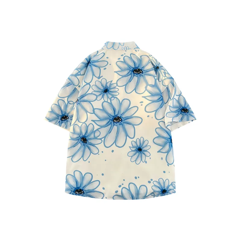 ROBINHOOD Shirt Unisex Ink Blue Daisy Comes With Brand T Shirt-2