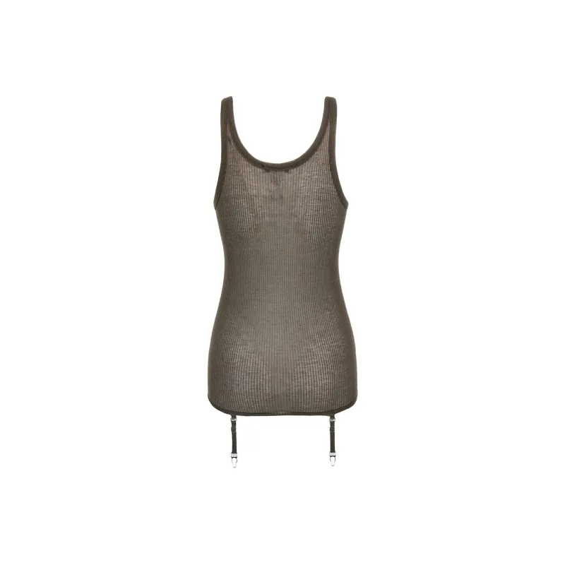 Lemaire Seamless Rib Tank Top 'Dark Brown'-1