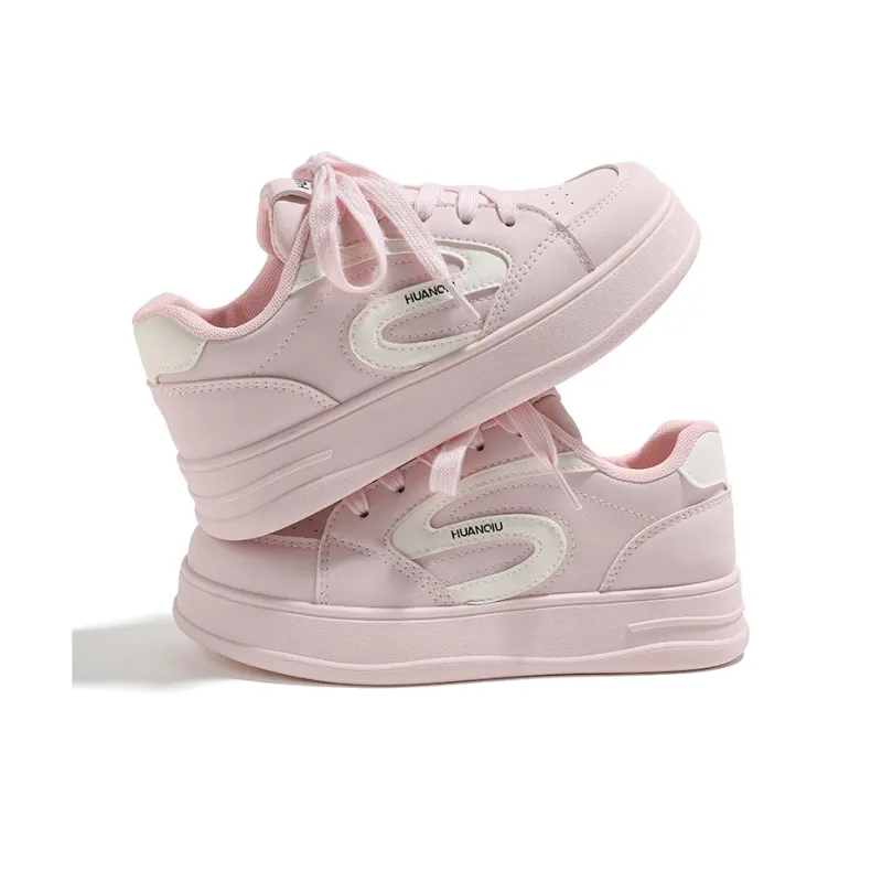 HUANQIU Anti Slip And Wear Resistant Height Increasing Low Top Skateboard Shoes Women's-14