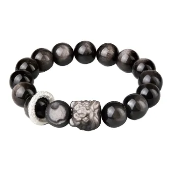 Moonstone Edge Obsidian Bracelets Unisex