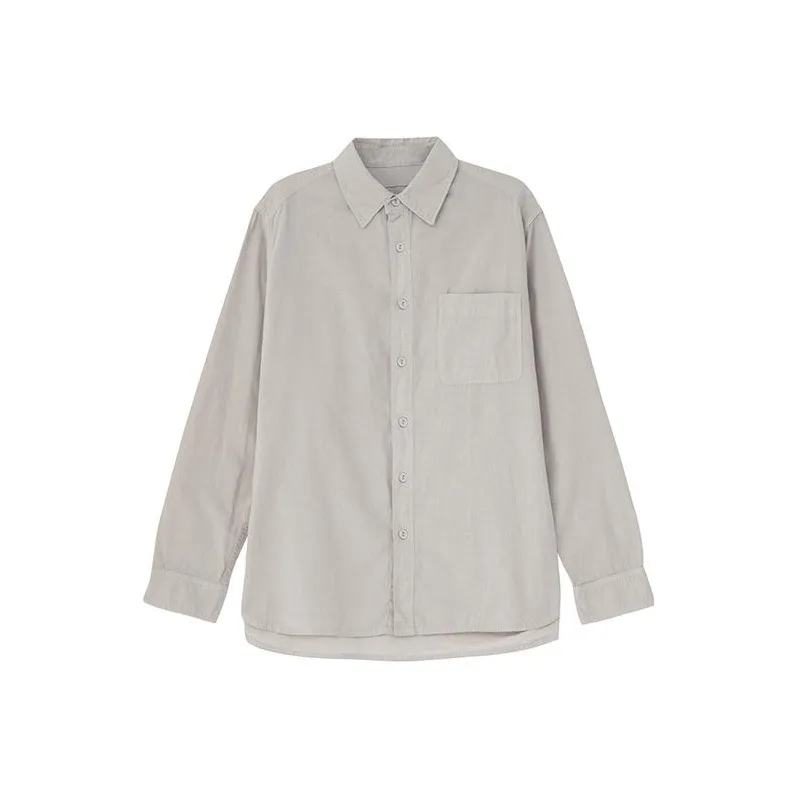 MUJI IDEE Series Shirts Unisex Light Silver Gray-0