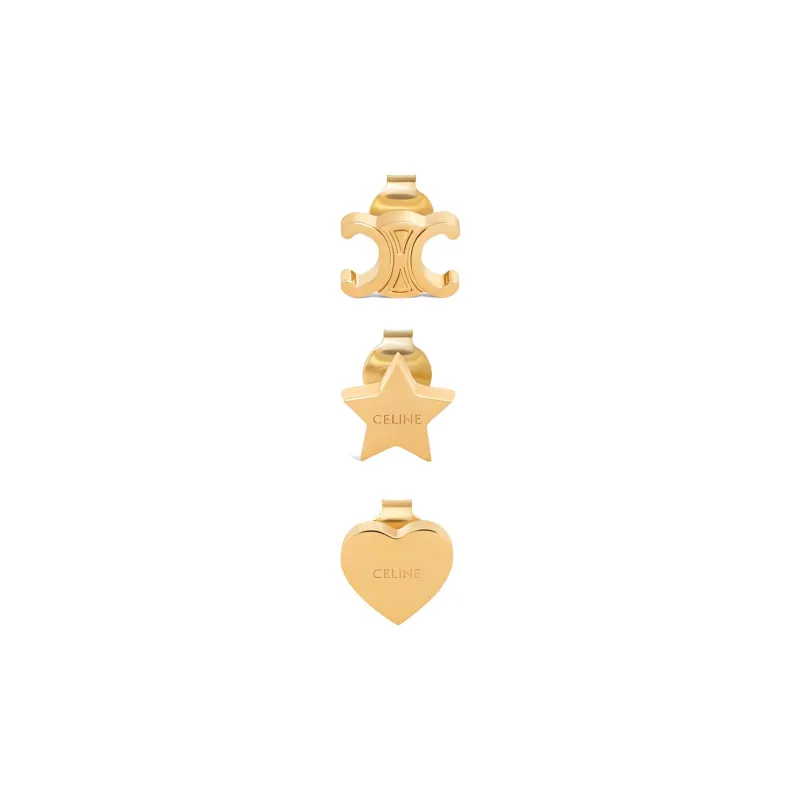 CELINE Triomphe Studs In Brass With Gold Finish-2