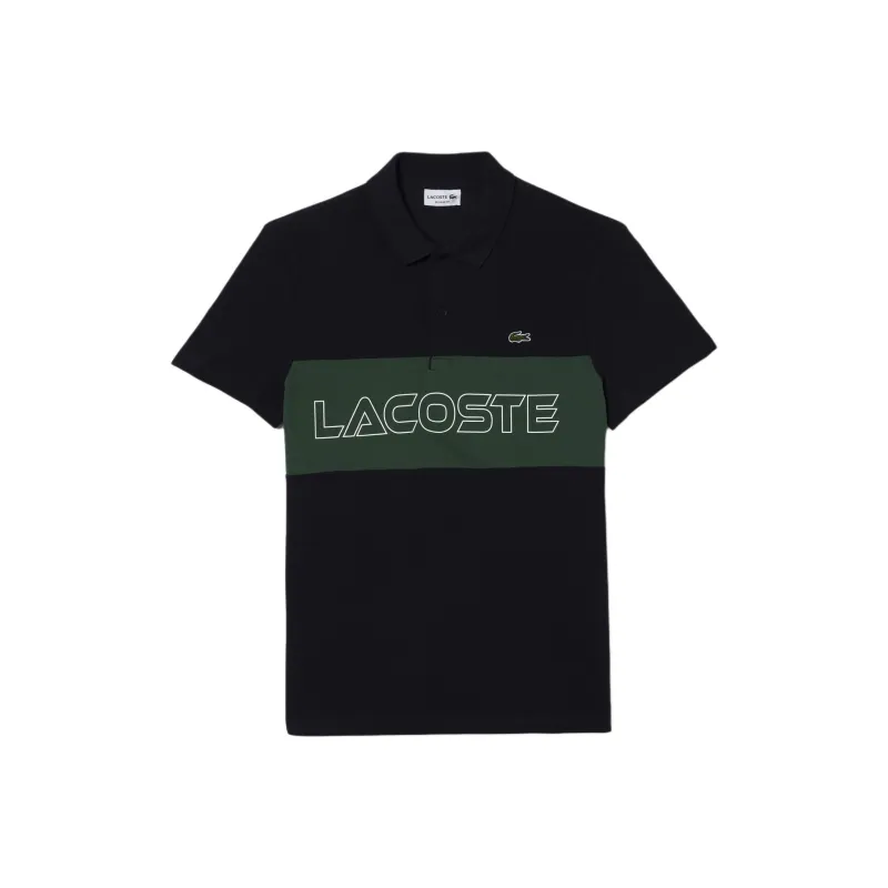 LACOSTE Polo Shirt Men's Marine Blue/Dark Green-0