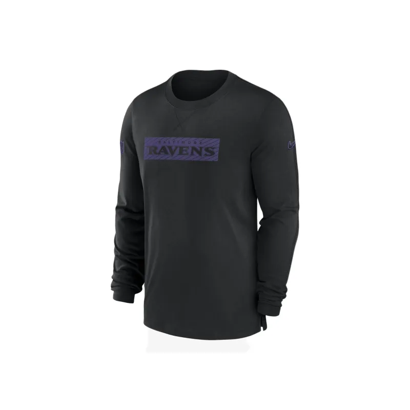 Nike Baltimore Ravens Sideline Player Team Issue Men's Nike Dri FIT Long Sleeve Top-0