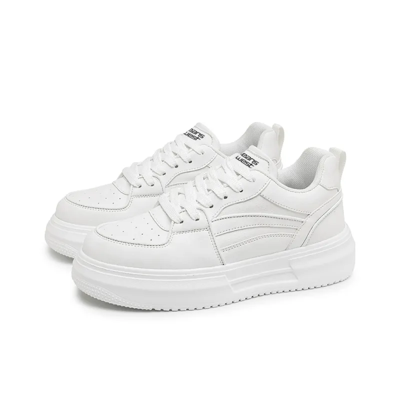 JEANSWEST Cushioning Wear-Resistant Low-Top Round Tip Lace-Up Platform Niche Individual Trendy Skateboard Shoes Men's-1