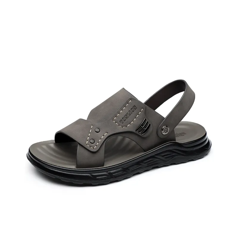 Tonlion Beach Sandals Men's Gray-0