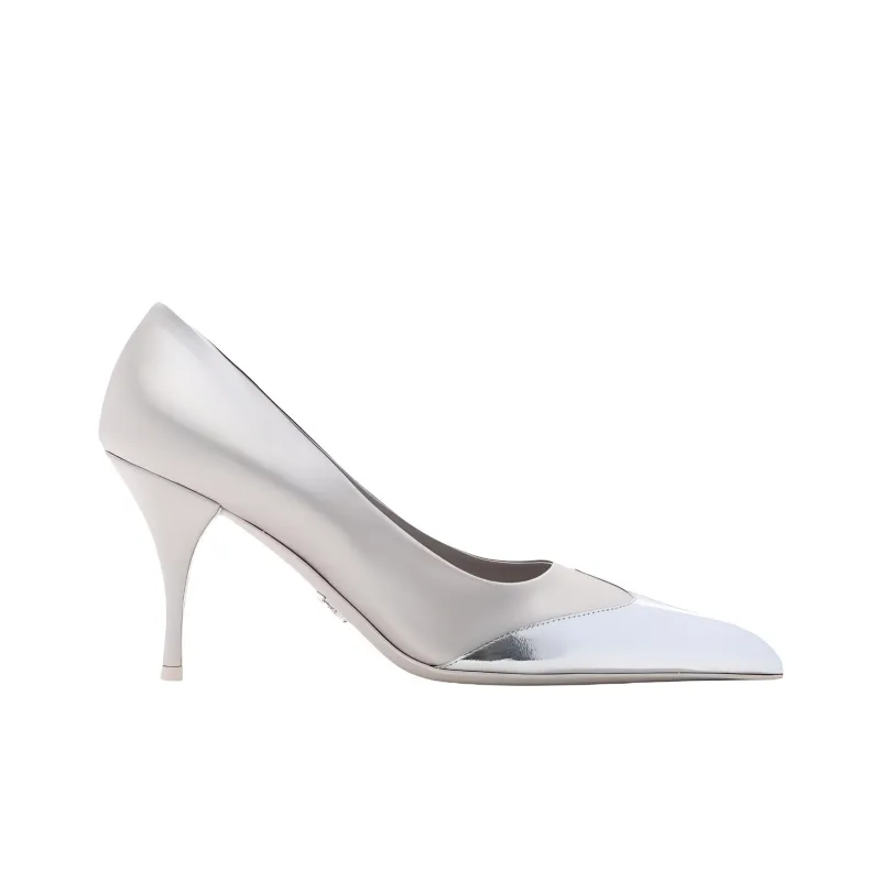 PRADA Slim Heel High Heels Women's Silver-1