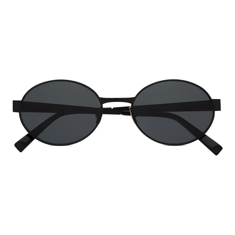 SAINT LAURENT Plastic Metal Cat Eye Sunglasses Unisex Black-1