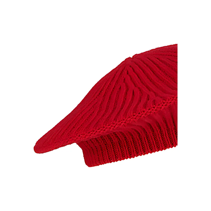 GANNI Sheep Wool Berets Women's Red-2