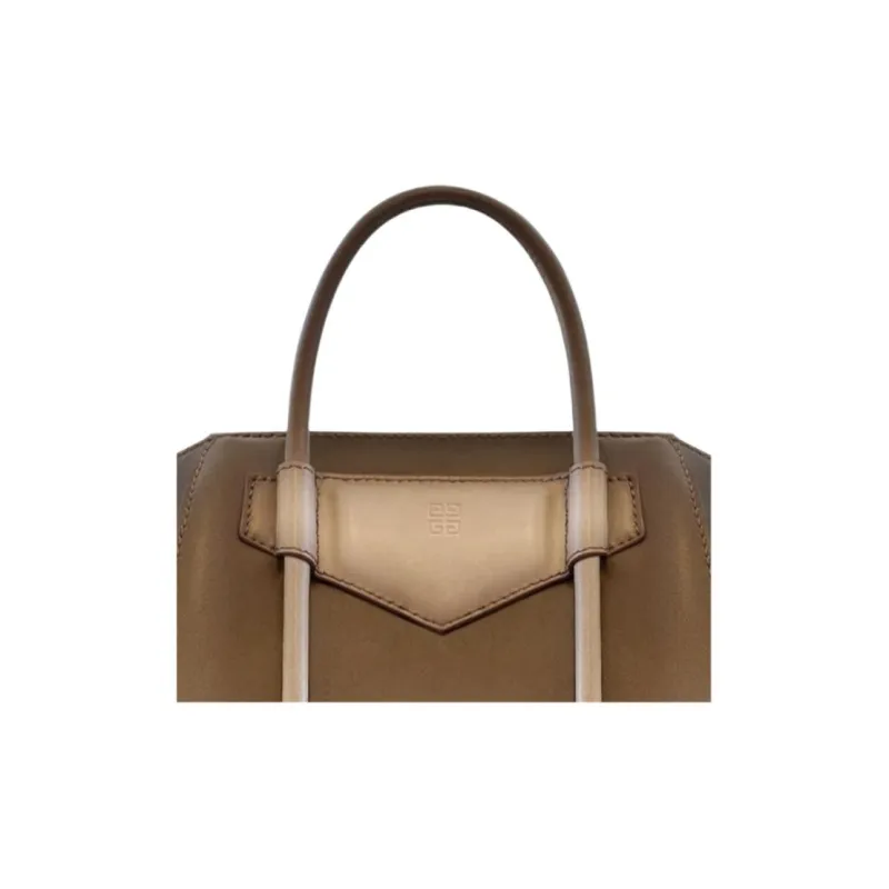 Givenchy Antigona Smooth Cow Leather Shoulder Bag, Crossbody Bag, Handbag Mini Women's Coffee/White-4
