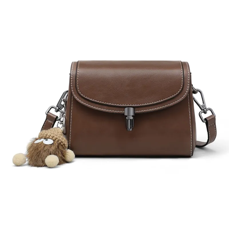 PT'SON Synthetic Leather Small Square Bag, Underarm Shoulder Bag, Crossbody Bag Regular Women's Coffee-2