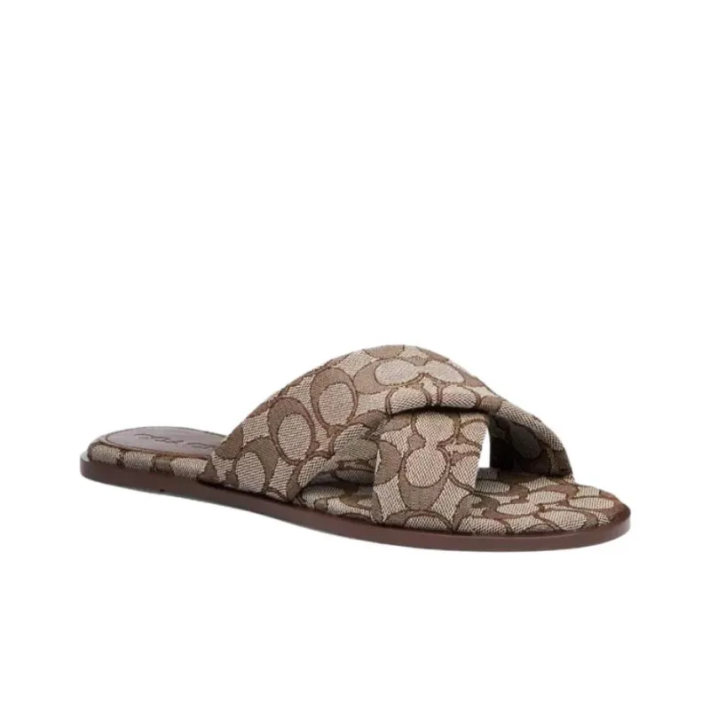 COACH Slide Slippers Women's Brown-2