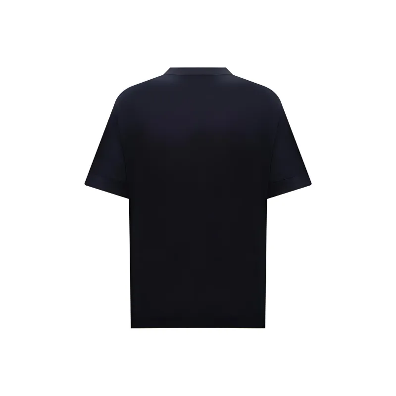 EMPORIO ARMANI SS24 Drop Shoulder Sleeve T Shirt Men's Navy Blue-1