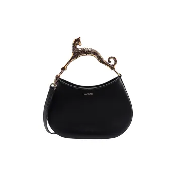 Lanvin Leather Shoulder Bag, Crossbody Bag, Handbag Women's Black