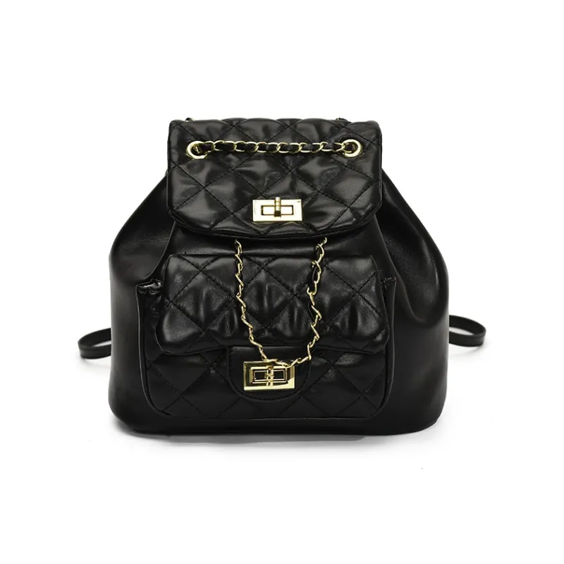 Yalu PU Backpack Regular Women's Black/Pink/Red/White-1