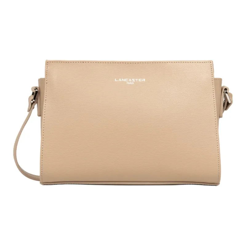 Lancaster Cow Leather Shoulder Bag Trumpets Women's Dark Beige-0
