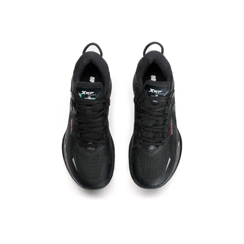 XTEP Cushioning, Slip Resistant, And Abrasion Resistant Low Top Basketball Shoes Men's Black Sun Red-3