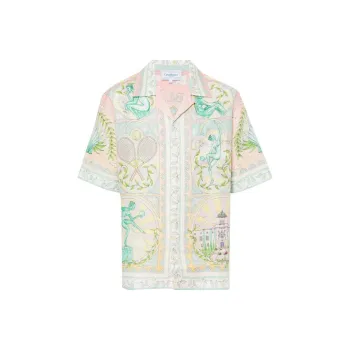 CASABLANCA Cuban Collar Short Sleeve Shirt
