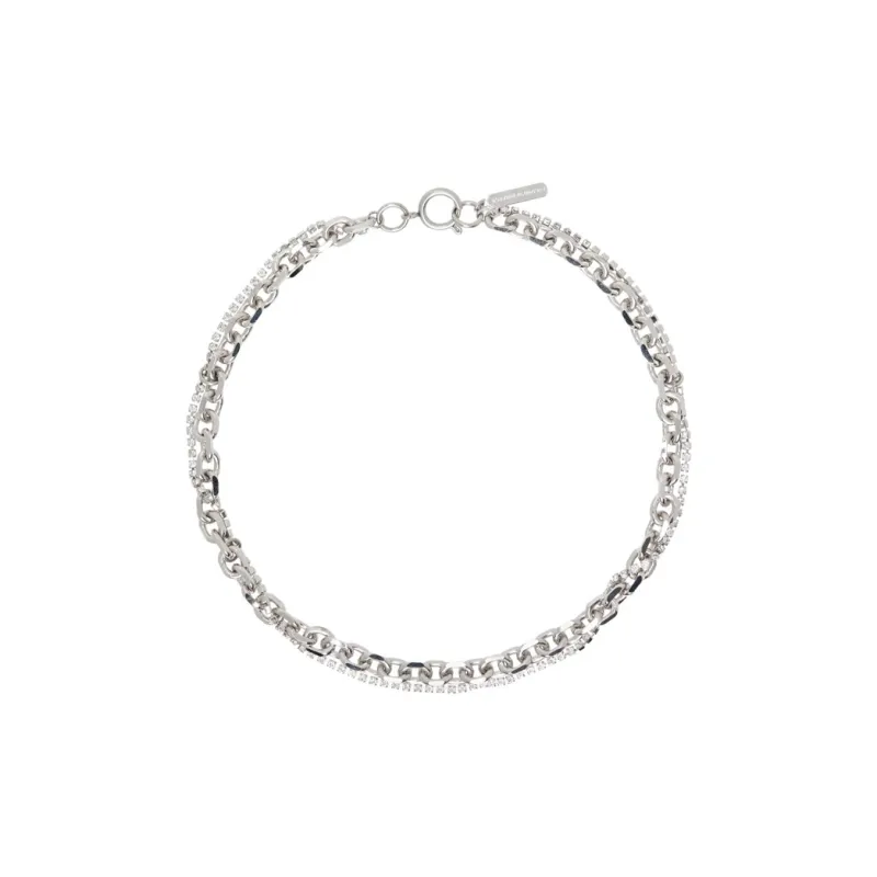JUSTINE CLENQUET Palladium Plated Brass, Crystal, Palladium Necklaces Women's Silver-1