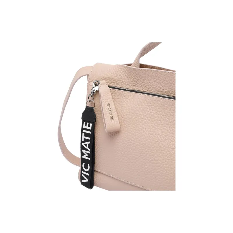 Vic Matie Calfskin One Shoulder Handbag Women's Pink-3