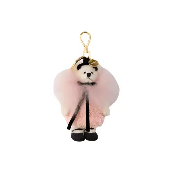 PRADA Metal, Cotton Mohair Keychains Women's White