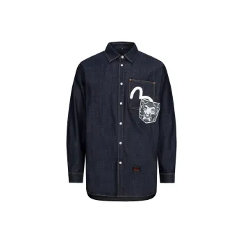 EVISU Shirts Men Denim Blue