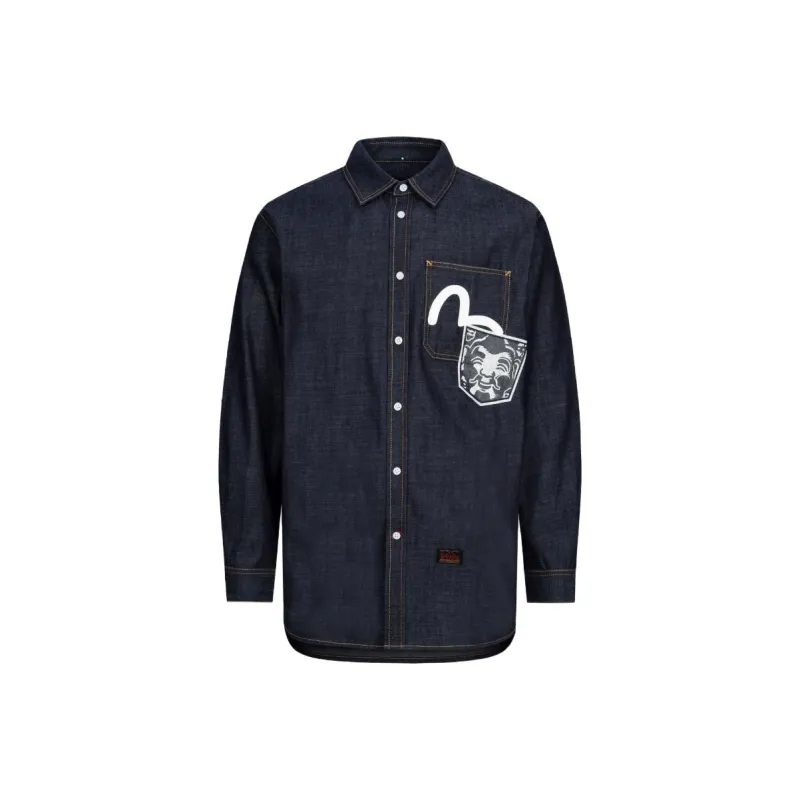 EVISU Shirts Men Denim Blue-0